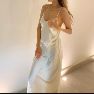 ZARA XS SILK OFF WHITE LONG DRESS ONLY WORN FOR PICTURE